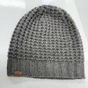 Roots Box Knit Grey Toque Winter Hat One Size Adult Loose Beanie Cotton Blend